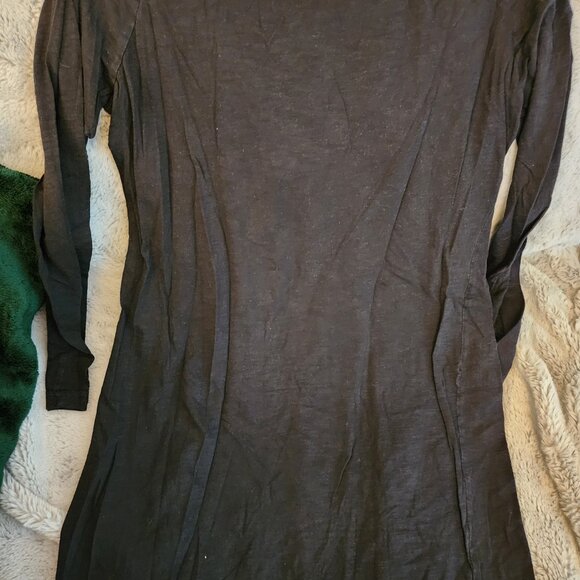 Black cotton H&M Long Sleeve Tee  Tunic Style - good condidtion - Picture 3 of 4